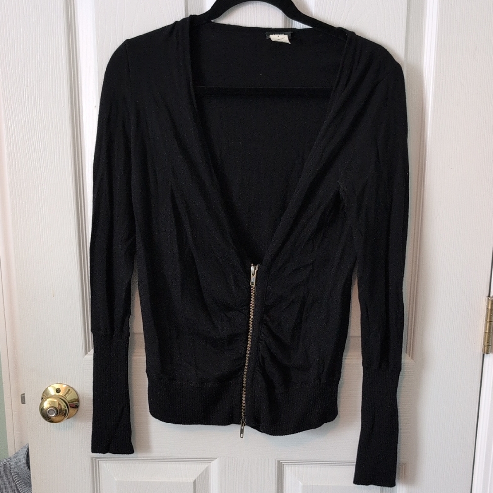 J. Crew Black Zippered Women's Cardigan